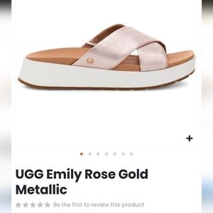 Ugg Australia Emily Metallic Rose Gold Sandals Size EU38.5 / US 7.5